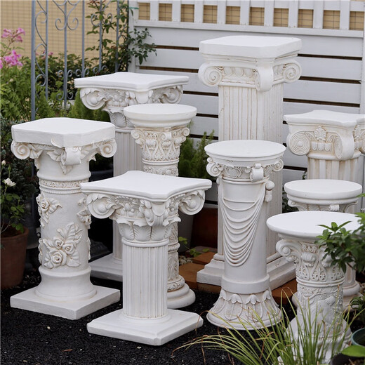 Wen Yijia Custom European Roman Decoration Decoration Ornament Villa Garden Patio de la boda Tabla de boda Soporte de flores de flores al aire libre 1047 RETRO White Roman Columna