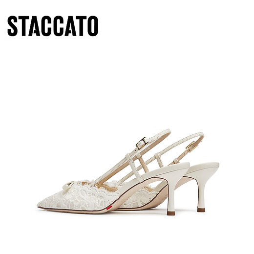 Sijiatu Yang Mi same style as 2025 autumn Burano fairy stiletto high heel sandals EC134CH5 vanilla cream rice 36