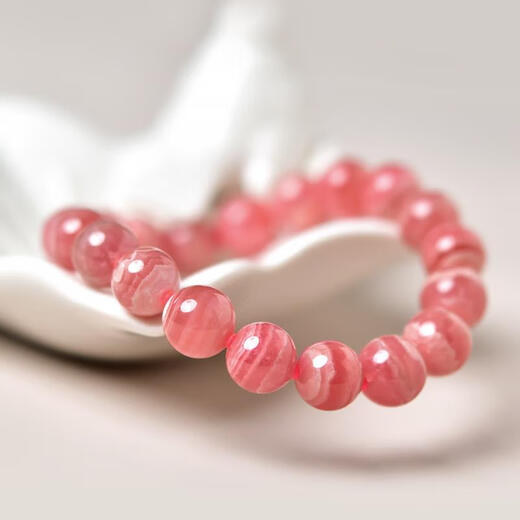 Knock knock love red stone bracelet for women Argentina pink East China Sea crystal agate rose quartz strawberry crystal loose beads peach blossom bracelet bead diameter about 7mm