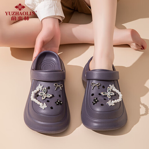 
Yu Zhaolin (YUZHAOLIN) hole shoes women's beach shoes fashion accessories thick-soled heightened sandals for outdoor wear YE699 white 37/38