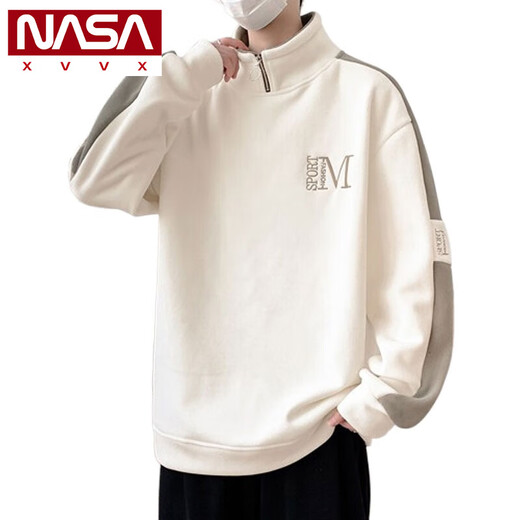 NASA XVVX半拉链立领卫衣男秋冬季加绒加厚打底衫奥粒绒外套男士秋装上衣服 9793黑色 加绒 3XL 约170~195斤可穿