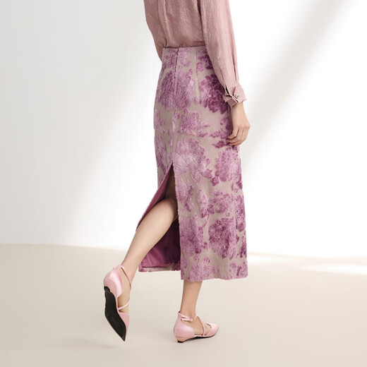 EP Yaying Blue Label Series 丨 Cutced Fleese Tie-Dye-Dye Painted Peony Slit Sbirt Mark Mall Той же модель 3523a Purple m