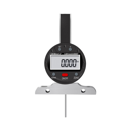 Mitzi hundred and thousandth depth gauge with data transmission function digital display thin rod measuring meter deep hole tire tread measurement digital display thousandth 0-30/0.001mm thin rod