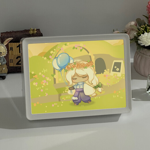 光遇周边纸雕灯光画镜子夜灯小摆件巫师白鸟花环女生生日礼物 9855初始 8寸/三色/USB插电