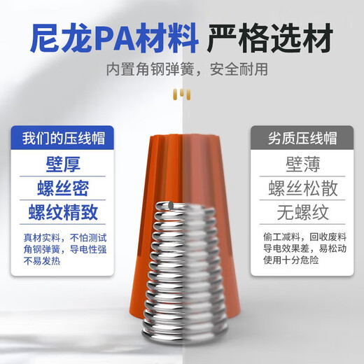 Huijun Terminal Block Terminal Cap Closed Terminal Nylon Crimp Cap Closed Terminal Spring Spiral Nipple Terminal P1-P6 Boxed 100 pieces/box