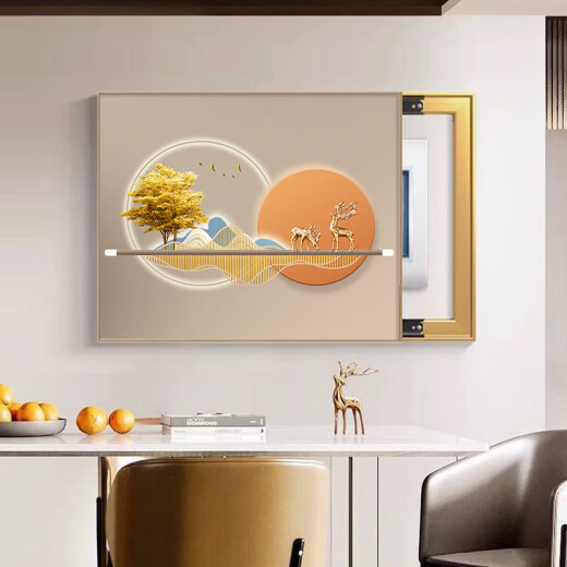 Pintura de caja de medidor de lujo de luz moderna personalizada Cubierta de caja eléctrica atmosférica simple Pintura colgante Nuevo interruptor multimedia pared T12588 55*45 acomodar la longitud horizontal 45 altura vertical 35 hidráulico