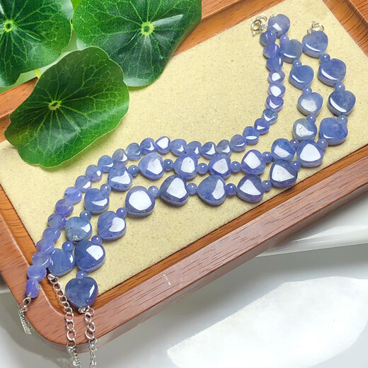 POP Tanzania Natural Tanzanite Love Bracelet Women's Ocean Heart Natural Purple Blue Crystal Bracelet Jewelry Gift 6mm