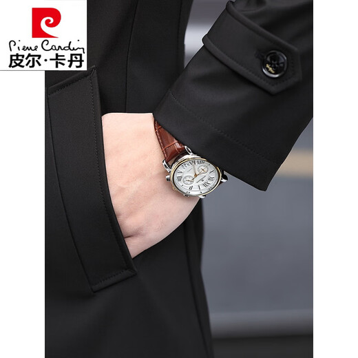 Pierre Cardin high-end men's windbreaker spring and autumn casual jacket slim short business versatile men's fashion top dark green plus cotton 3XL 190 recommended 180-200Jin Jin equals 0.5 kg