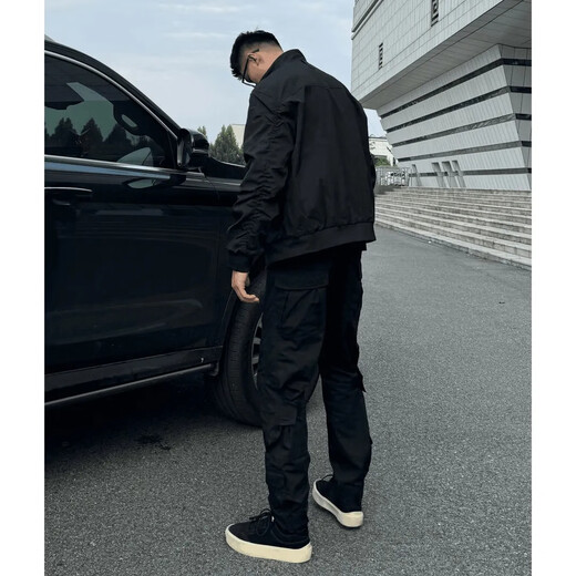 Boîte noire blanche américaine veste de rue haute