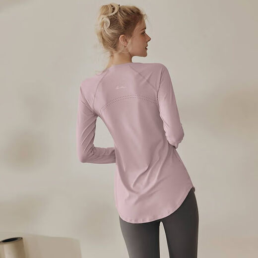 LULULMCCTN long-sleeved yoga top women's Pilates professional training sports running fitness top white L