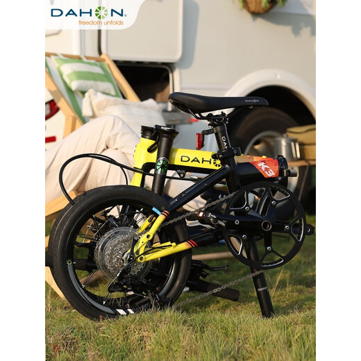 
Dahang (DAHON) K3Plus 16-inch ultra-light 9-speed disc brake folding bicycle adult men and women cycling KAA693 black and white inner folding version 16-inch