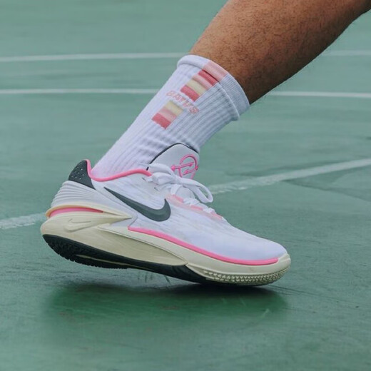 Nike (Nike) Chaussures masculines officielles Air Zoom G.T.CUT 2 EP non-glisser les chaussures de basket-ball pratiques décontractées résistantes aux hommes FD9905-101 ROSE WHITE 40