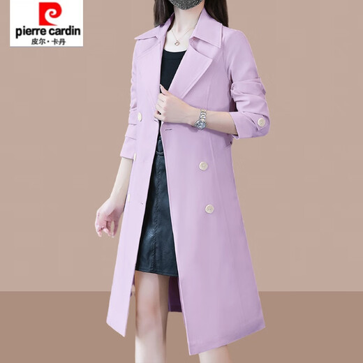 皮尔卡丹2025春秋季新款女士风衣中长款小个子大衣外套英伦风气质女装 卡其色 3XL (建议150斤-175斤)