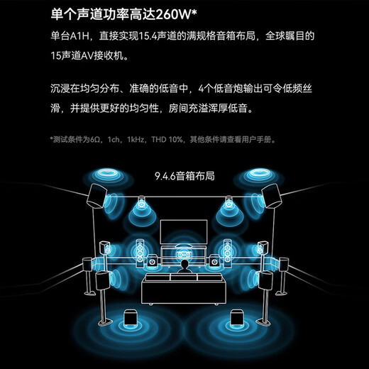 天龙（DENON）AVC-A1H 音响功放机音箱15.4声道8K全景声家庭影院AV功率放大器家用前级解码器日本原产进口