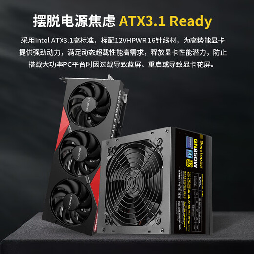 鑫谷（segotep）GN850W ATX3.1金牌认证电源（原生12V-2X6支持5080/5070ti显卡直插/宽幅游戏台式电脑主机箱电源）