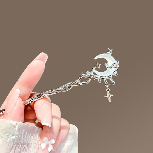 Su Shiliu's new Chinese-style moon hairpin for women, new temperament, high-end hairpin, modern simple daily hairpin, gift, branch moon hairpin, gift box