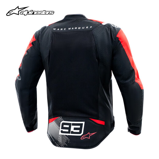 Alpinestars T-SPS V2 Un traje de montar en motocicleta de primavera estrella y verano malla Mesh transpirable Anti-caza Knight Motorcycle Traje de equitación Negro Black Bright Red and White 1342 (93 CO) M. M.