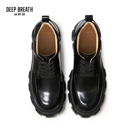 
DEEP BREATH Deep Breath Women's Shoes Cowhide Thick Sole Low Top Strap Gentlemen's Shoes Women's Shoes Thick Sole Shoes AX13066 Black 38