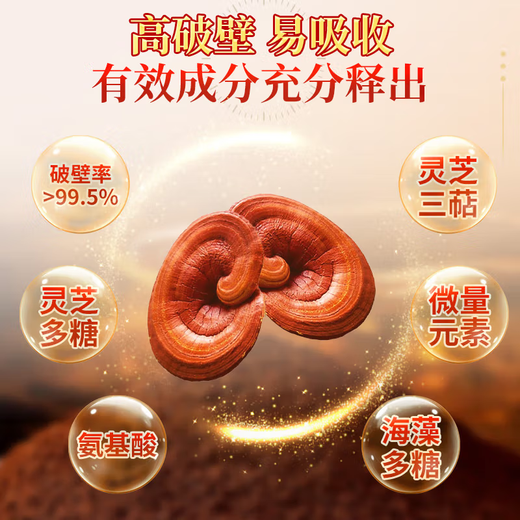 内廷上用北京同仁堂破壁灵芝孢子粉增强免疫力保健品端午节送礼礼盒120g