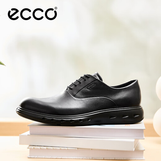 ECCO casual leather shoes 25 years business lace-up formal men's shoes hybrid waterproof 720 524784 black 52478401001 40