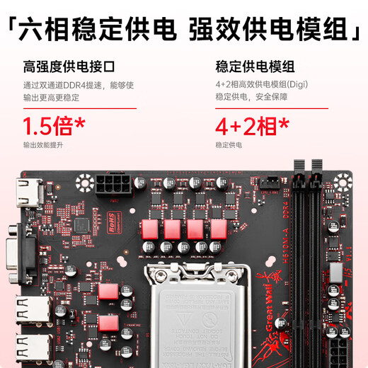 Great Wall Great Wall New H610M-A Motherboard Desktop Computer 1700-Pin 12. Generation CORE CPU-Prozessor i3-12100f/i5-12400f Set mit Great Wall Radiator Dual DDR4 H610M-A+i3-12100F+4 Guan Xianglong