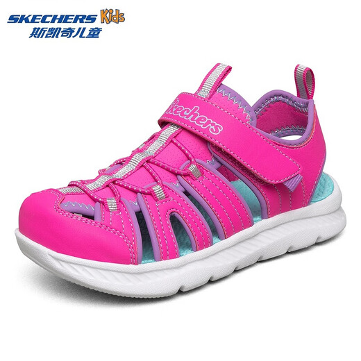 Skechers children's summer girls' toe sandals big children's beach shoes princess girls shoes 302100L pink/pink/HTPK 36