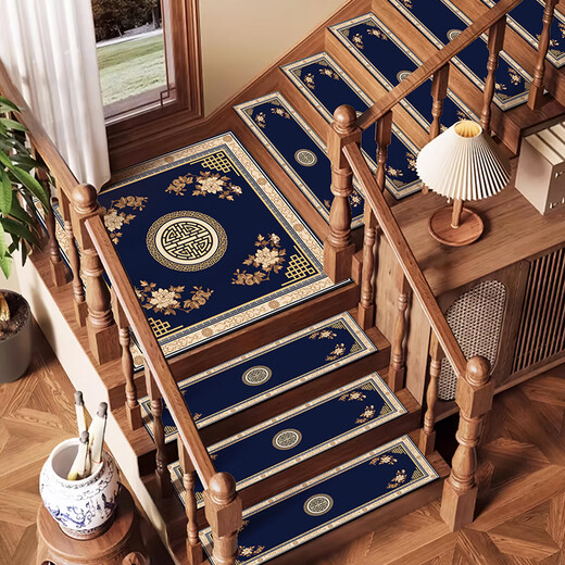 
New Chinese-style solid wood stair step pad blue wood diatom mud absorbing foot pad indoor step ladder carpet step step step step tread - NB-12108 22*55cm