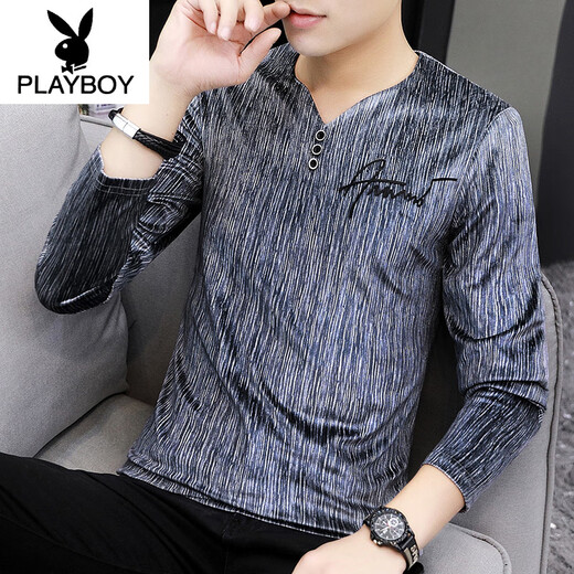 Playboy (Playboy) весенняя мужская футболка с длинным рукавом