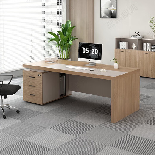 Fubaisen boss desk single-seat office desk and chair combination simple modern office computer desk supervisor desk manager financial desk 1.6 meters desk