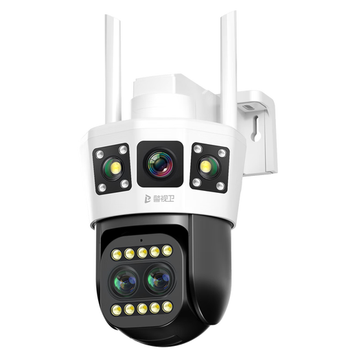 Police ultra-clear camera outdoor monitor 360-degree no blind spots with night vision monitoring home lifetime free recharge 4g rural yard camera mobile phone remote monitoring ultra-clear WiFi version 3 cameras 10x zoom + see 100 meters