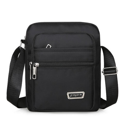 Nanbowan Herrenbag Oxford Stoff Umhängetasche Herren -Crossbody -Tasche Freizeit Canvas Bag Herrenbag Rucksack kleiner Tasche Business Aktentasche Y3519 Schwarzer Four Reißverschluss Stil