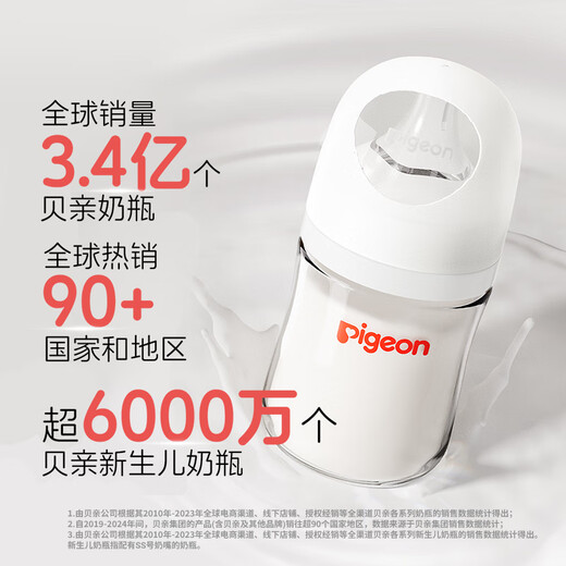Beiqin Baby Flasche Baby Flasche Neugeborene Anti-Fladen-Flasche Glas Weitmesser Nachahmungsmilch Fütterung Feeling 160 ml mit SS-Schnuller 0-3 Monaten