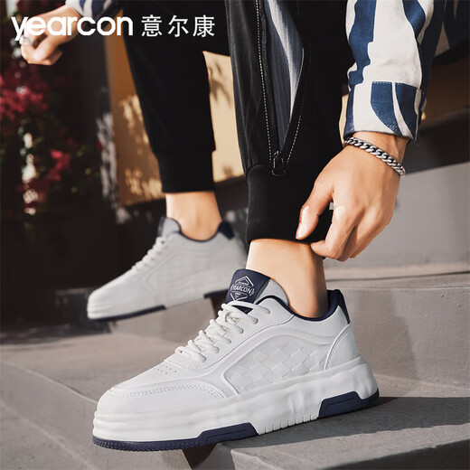 
Yierkang men's shoes 2025 spring casual and versatile height-enhancing white shoes men's light and comfortable men's board shoes sports shoes men 4839 white and blue 41 (255mm)