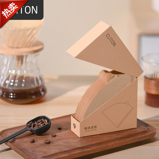 Coffee filter paper log portable drip-type hand-brewed coffee powder filter V-shaped filter cup filter paper 100 sheets WL v large log filter paper 100 sheets 100 sheets