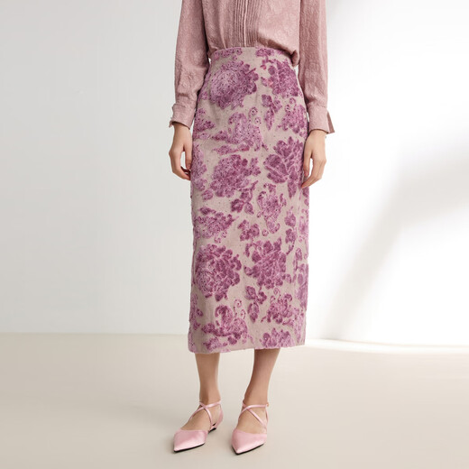 EP Yaying Blue Label Series 丨 Cutced Fleese Tie-Dye-Dye Painted Peony Slit Sbirt Mark Mall Той же модель 3523a Purple m
