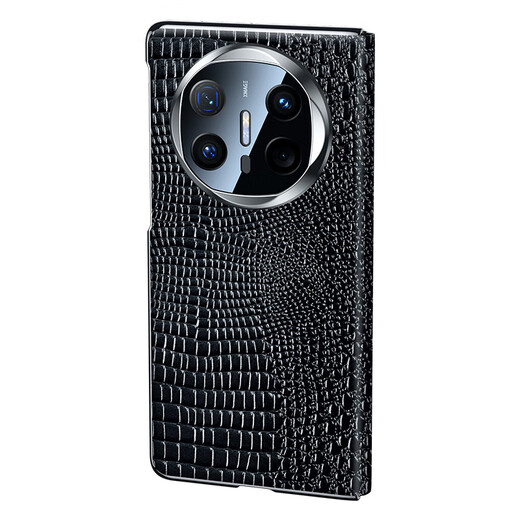 The shell trend-based world is suitable for Huawei MateX6 mobile phone case magnetic flap electroplated gold edge small crocodile pattern Huawei x6 collector's version protective case anti-fall full inclusive business new model for men and women [retro red] top layer cowhide full inclusive protection smart window Huawei MateX6/X6 collector's version