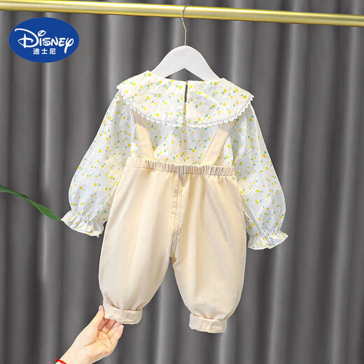 Disney (Disney) Girls' Autumn Fashionable Children's Clothes Girls' Children's Autumn Children's Clothing Baby Girls' Overalls Suit Spring and Autumn Yellow (Top + Pants) 100