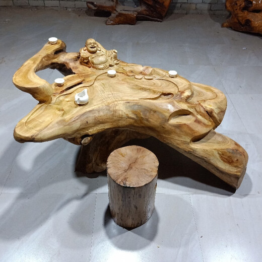 Racine sculpture table table table de thé salon petit ménage pur bois massif naturel naturel arbre racine root thé de thé de thé de thé chaise balcon 3519 huile fir tumoral