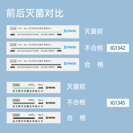 新华医疗134℃度压力蒸汽灭菌化学指示卡IG1342/1345-T高温消毒卡 134℃无铅防水IG1342-T 200片/盒1盒