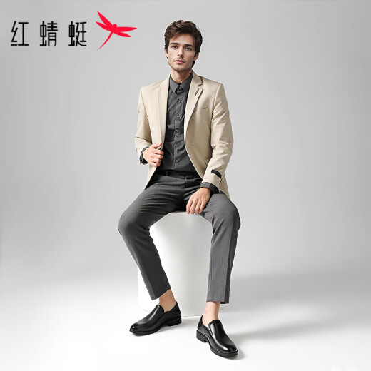 Red Dragonfly Men's Shoes 2025 New Top Cow Wide British Business Casual Cuero Zapatos Formal de mocasines para hombres Negro [Four Seasons zapatos individuales] WTA15253 41 Tamaño de zapatos de cuero, este 40 = zapatos deportivos talla 41
