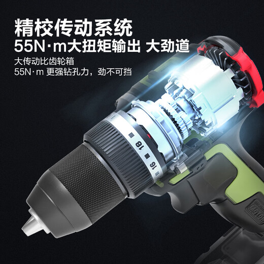 XMSJ Wax Brushlessless Lithium Battery Drill Small Recharteable Drill Fort High-Power Power Power Tool WU182 + 3884.0 double électrique + Charge rapide