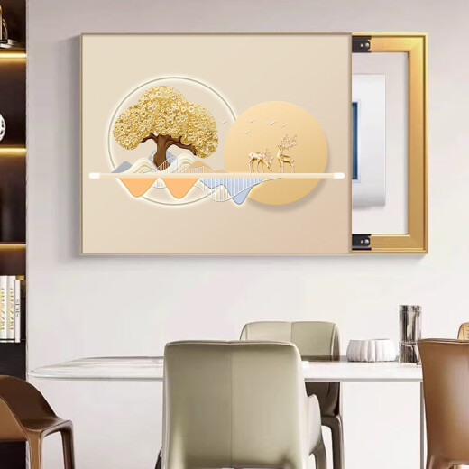 Pintura de caja de medidor de lujo de luz moderna personalizada Cubierta de caja eléctrica atmosférica simple Pintura colgante Nuevo interruptor multimedia pared T12588 55*45 acomodar la longitud horizontal 45 altura vertical 35 hidráulico
