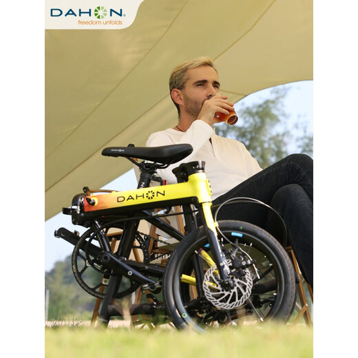 
Dahang (DAHON) K3Plus 16-inch ultra-light 9-speed disc brake folding bicycle adult men and women cycling KAA693 black and white inner folding version 16-inch