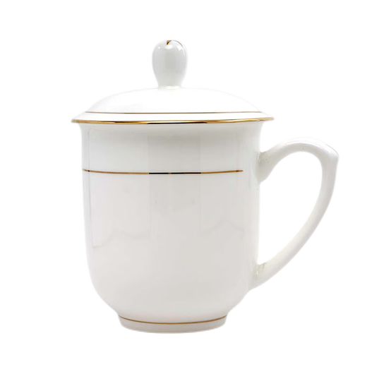 Ceramic tea cup, office meeting cup, chess and card room water cup, tea house cup, home tea cup, commercial custom water cup 1# welcome cup, cup with lid 400ml 400mL (not included)-600mL (inclusive)
