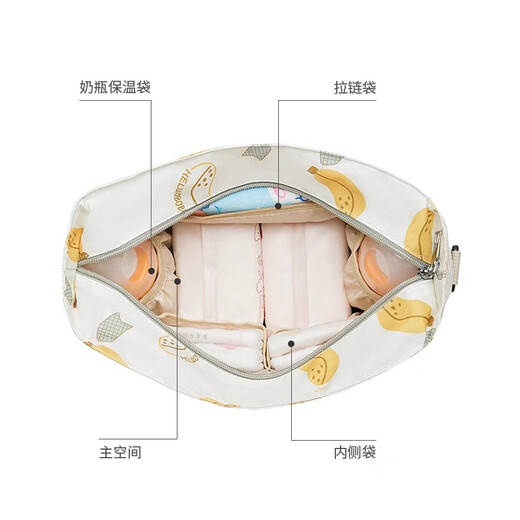 贝昔妈咪包背奶包手提袋单肩大容量通勤妈妈外出轻便多功能包 香蕉-单肩/斜跨/手提