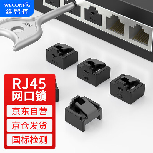 Weizhikong network port lock network port blocker network port dust plug network cable port plug plug removable sealing plug embedded / black (10 pieces + 1 tool)