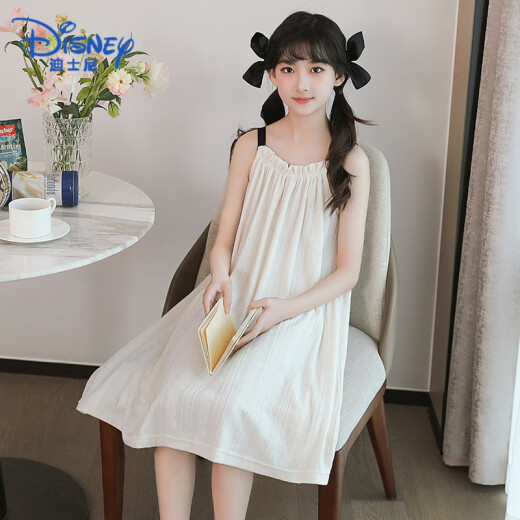 Disney Girls Nightkide 2025 Neuer Sommer reines Baumwolldünne Hosenträger Rock Mädchen Sommerpyjamas Kinder-Süßweste Rock [Baumwollanzug] LDE11301 100 [Höhe 95-105 cm Gewicht 30 Jin [Jin entspricht ca. 0,5 kg]]]