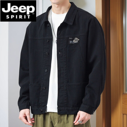 
JEEP SPIRIT jacket men's spring and autumn 2025 new shirt lapel autumn men's work jacket early autumn jacket top [upgrade version] K12806 khaki XL [recommended 128-140Jin [Jin equals 0.5 kg]]