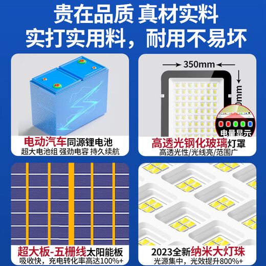 Kezhitu Solar Outdoor Courtyard Lights Haushaltsbeleuchtung Super Bright Rural Yard LED Neue Straße wasserdichte neue Straßenleuchte [Explosion] 200000W High-End-Induktionsmodell 15686 0W