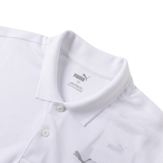 彪马（PUMA）男士t恤 2025夏季新款运动服休闲半袖宽松通勤上衣透气短袖polo衫 521933-02/彪马白/主推款 L 180/100A 推荐体重140-160斤